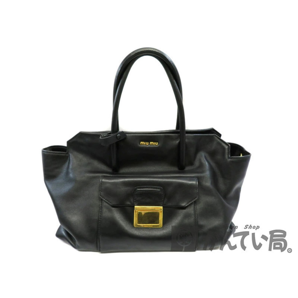 Miu Miu Bag Black Handbag Shoulder Leather